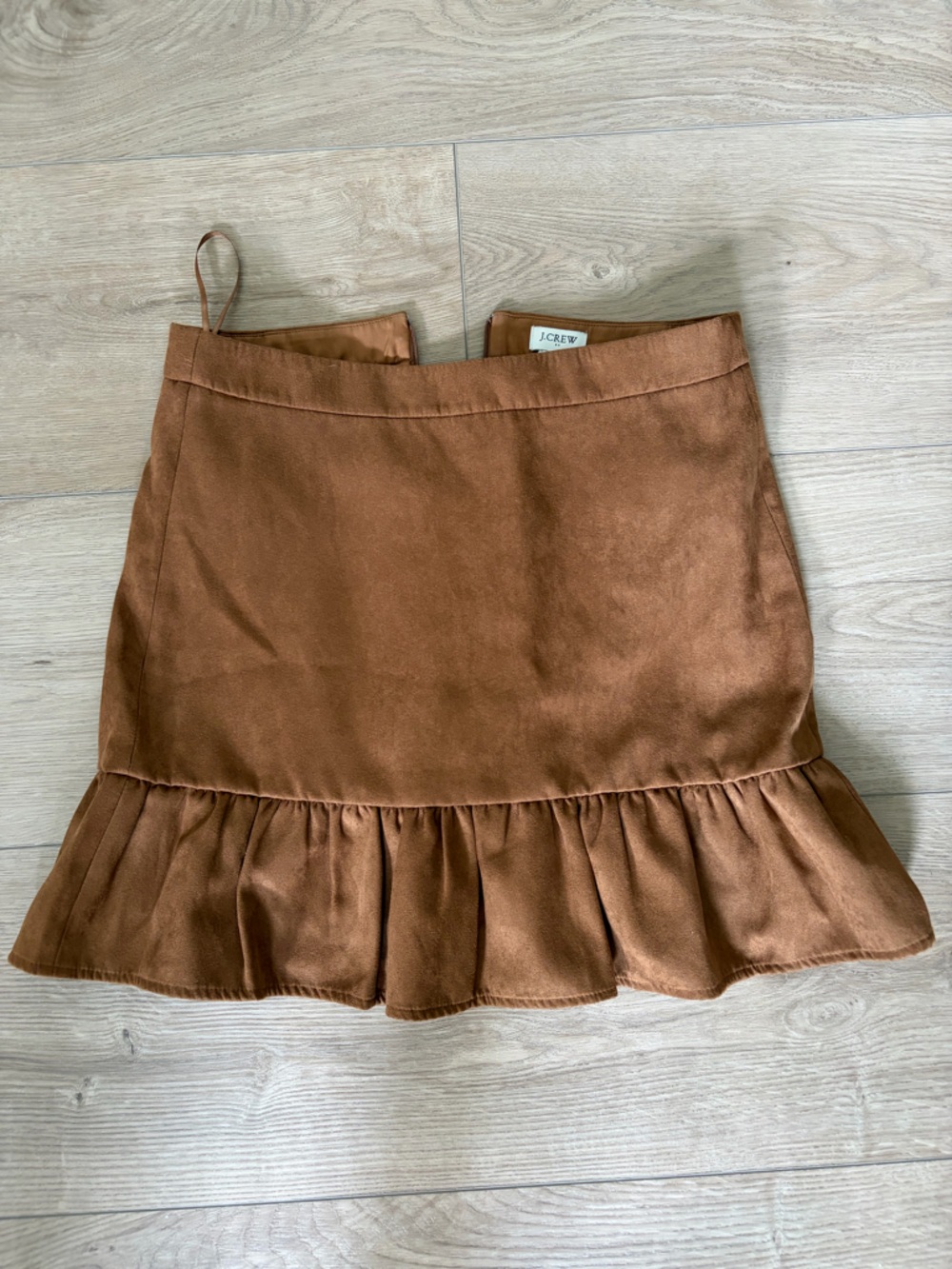 J. Crew Factory Rust Mini Skirt with Ruffle Hem